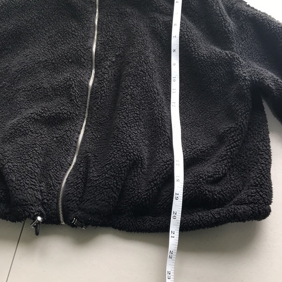 SADIE & Sage fleece cropped black jacket size Large - Picture 7 of 11
